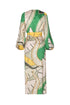 Tertulia Silk  Jacquard Maxi Dress / Green